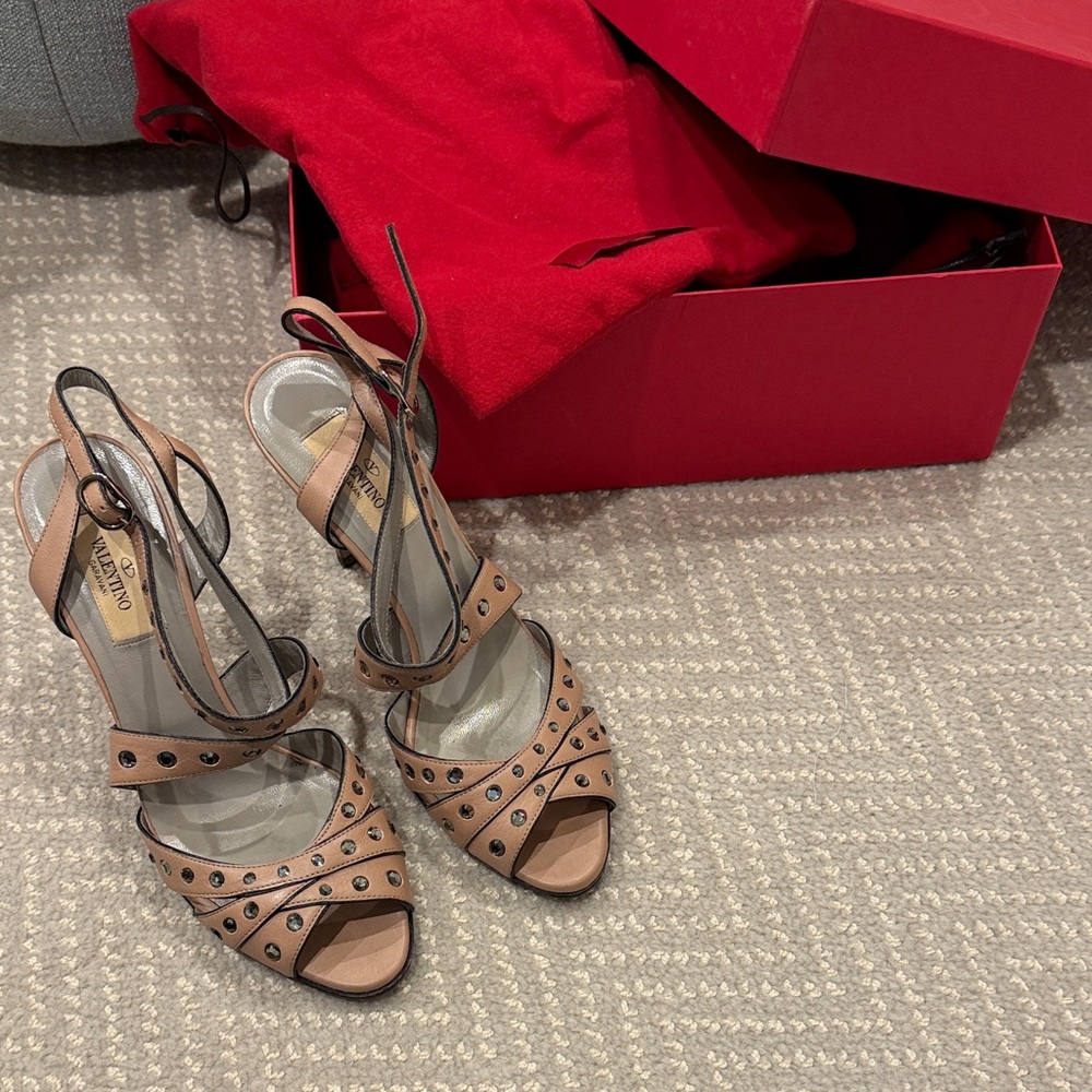 Valentino Brown Strappy Heels